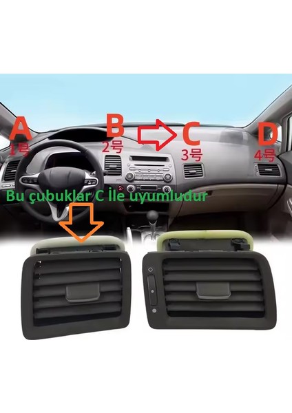 2006 - 2011 Uyumlu Honda Civic Klima Kalorifer Izgaraları C