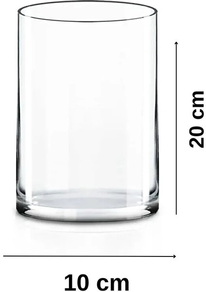 Orta Boy Cam Vazo 20 cm (Kalın Taban)