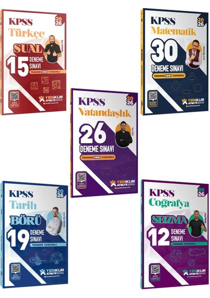 Yediiklim 2026 Kpss Atölye Serisi Tüm Dersler Deneme Sınavı Full Set 5 Kitap