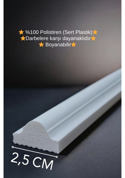 Incedokunuş Dekoratif Boyanabilir 2,5 cm Duvar Çıtası Kesimli Hazır Paket fiyatları