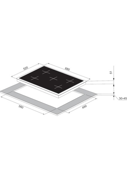 CG20070S - 70 cm Beyaz , 5 Gözlü , Cam Ankastre Ocak , 6yıl Garantili modelleri