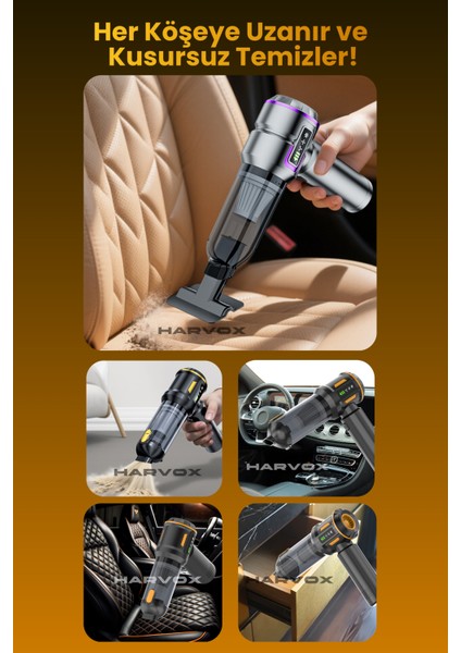 18000PA Güçlü Vakum Araç Süpürgesi Taşınabilir Çantalı 6000MAH Bataryalı Üflemeli HXVC-003 indirimleri