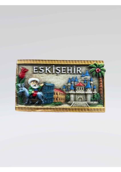 Kabartmalı Eskişehir Temalı Polyester Magnet – Buzdolabı Süsü | 8 x 5 cm Dekoratif Hatıra ( KOD:1053)