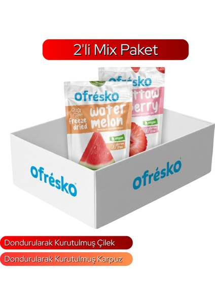 Karpuz & Çilek Kuru Meyve Mix Paket - Katkısız & İlave Şekersiz - Dondurularak Kurutulmuş Sağlıklı Atıştırmalık