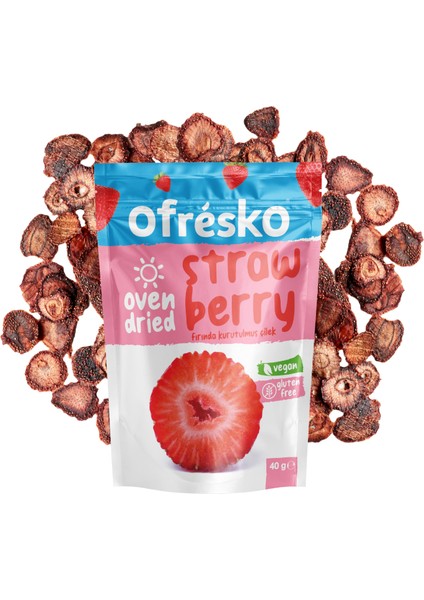 Çilek Kuru Meyve Cipsi 40 gr Fırında Kurutulmuş - Oven Dried Çilek