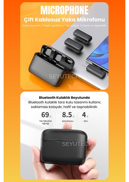 Kablosuz Yaka Mikrofonu Wireless Şarj Kutulu Canlı Yayın Ios ve Android Uyumlu Yaka Mikrofonu fiyatları