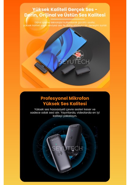 Kablosuz Yaka Mikrofonu Wireless Şarj Kutulu Canlı Yayın Ios ve Android Uyumlu Yaka Mikrofonu modelleri