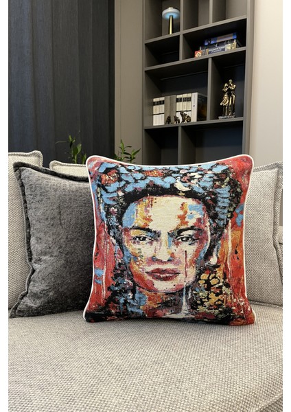 Jakarlı Dokuma Goblen Kırlent Kılıfı – 45X45 cm Biyeli ve Çift Taraflı Dekoratif Yastık fiyatları