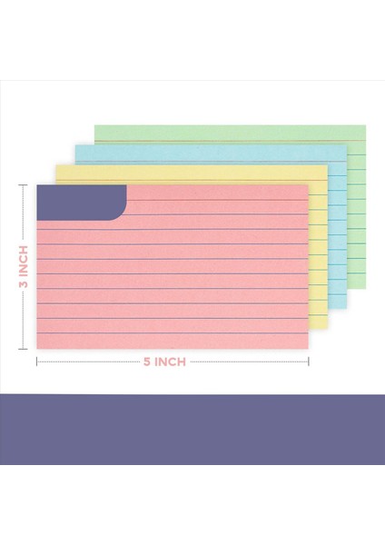 600 Yaprak Renkli Dizin Kartları 3x5 Inç Çizgili Not Kartları Çalışmak Için Renkli Flaş Kartlar Not Alma Yapılacaklar Listesi (Yurt Dışından) fırsatları