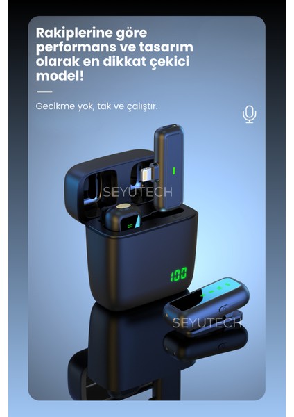 Kablosuz Yaka Mikrofonu Wireless Şarj Kutulu Canlı Yayın Ios ve Android Uyumlu Yaka Mikrofonu fiyatları