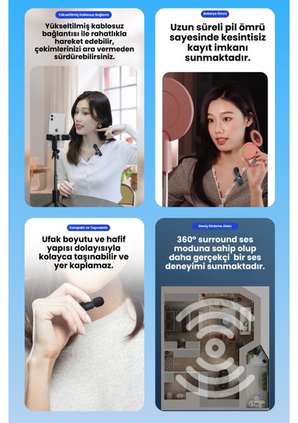 Kablosuz Yaka Mikrofonu Wireless Şarj Kutulu Canlı Yayın Ios ve Android Uyumlu Yaka Mikrofonu indirimleri