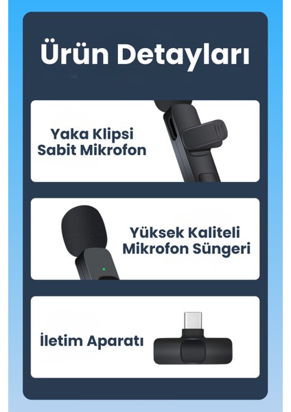Kablosuz Yaka Mikrofonu Wireless Şarj Kutulu Canlı Yayın Ios ve Android Uyumlu Yaka Mikrofonu