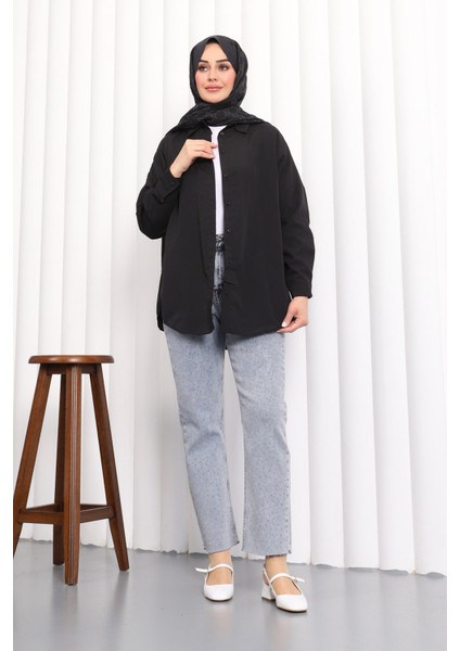 Siyah Düğmeli Salaş Terikoton Gömlek fiyatları