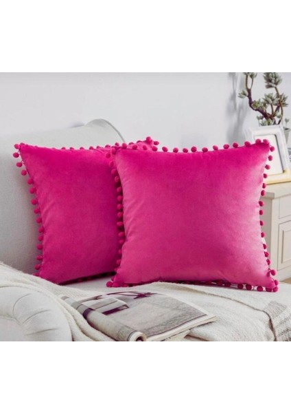 2'li Ponponlu Kırlent Kılıf Seti 40 x 40