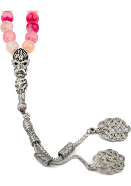 Pembe Akik Doğal Taş Tesbih 33'lü modelleri