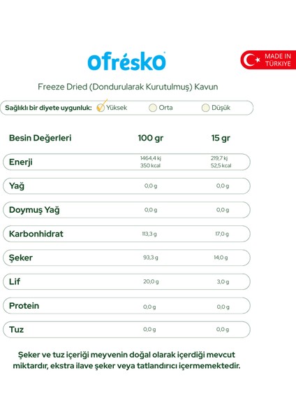 Kavun Kuru Meyve Cipsi 15 gr – Dondurularak Kurutulmuş Sağlıklı Atıştırmalık - İlave Şekersiz & Katkısız indirimleri