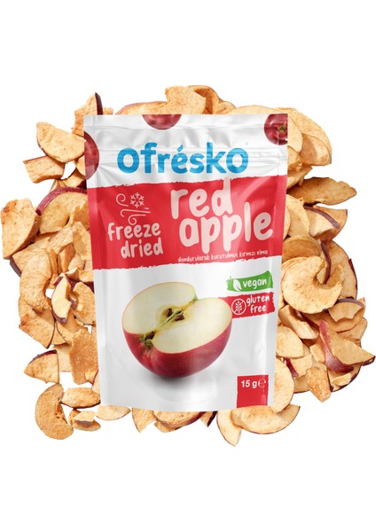 Kırmızı Elma Kuru Meyve Cipsi 15 gr – İlave Şekersiz & Katkısız - Dondurularak Kurutulmuş Sağlıklı Atıştırmalık
