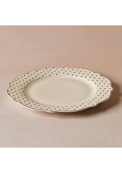 New Romantic Puantiyeli Servis Tabağı 27 cm Siyah