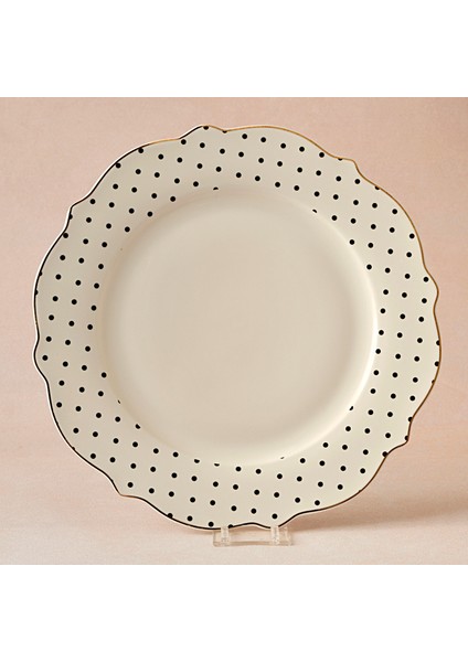 New Romantic Puantiyeli Servis Tabağı 27 cm Siyah fiyatları