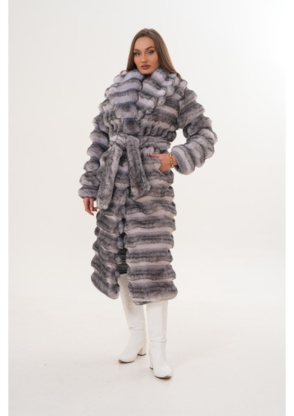 Tam Boy Çinçila Desenli Kaban modelleri