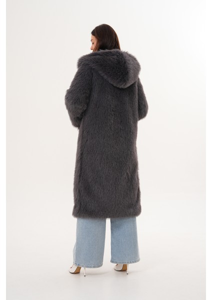 Tam Boy Kapişonlu Tüylü Kaban indirimleri