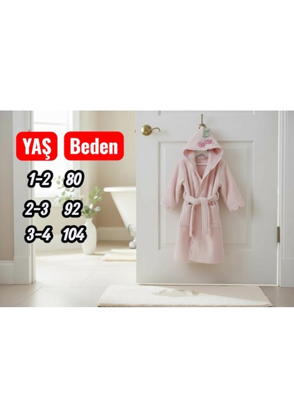 Kapşonlu Kız Çocuk Bornozu Pamuklu fiyatları