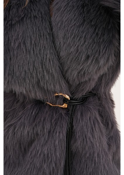 Kemerli Geniş Yaka Midiboy Kaban