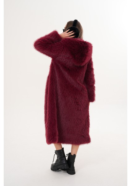 Tam Boy Kapişonlu Tüylü Kaban indirimleri