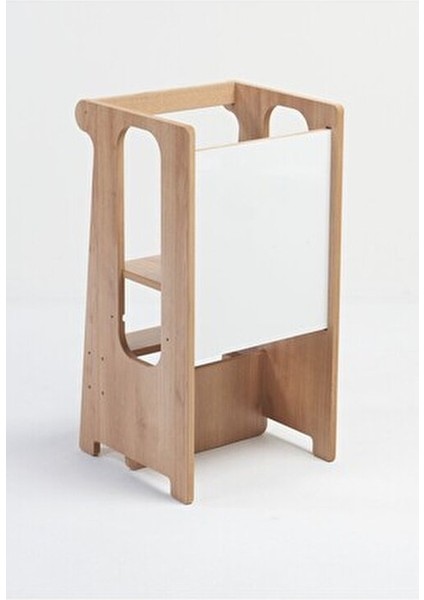 Asrimo Ceviz, Beyaz Ahşap Öğrenme Kulesi - Montessori Uyumlu Eğitici Oyun ve Güvenli Kullanım