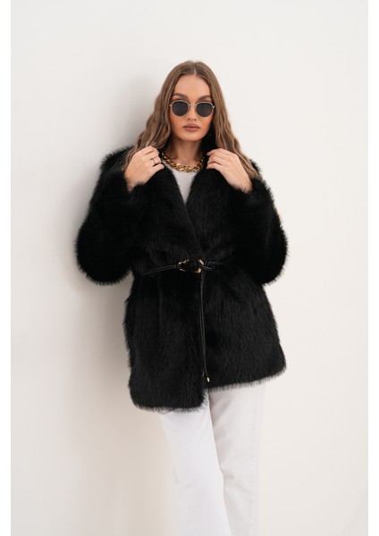 Kemerli Geniş Yaka Midiboy Kaban