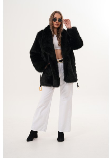 Kemerli Geniş Yaka Midiboy Kaban fiyatları