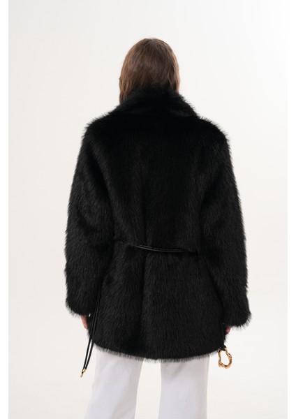 Kemerli Geniş Yaka Midiboy Kaban