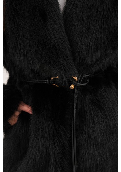 Kemerli Geniş Yaka Midiboy Kaban