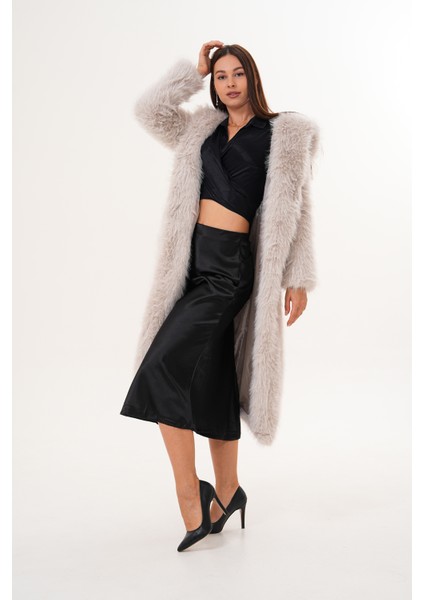 Tam Boy Kapişonlu Tüylü Kaban modelleri