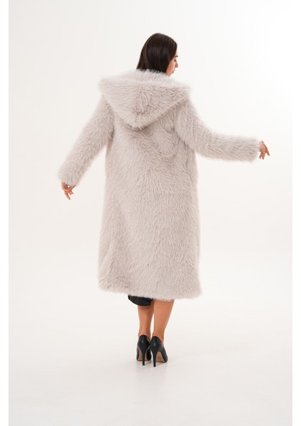 Tam Boy Kapişonlu Tüylü Kaban indirimleri