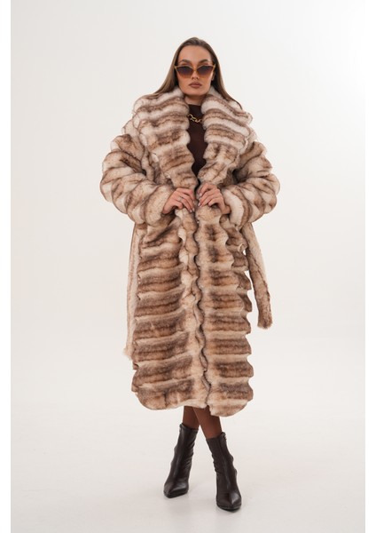 Tam Boy Çinçila Desenli Kaban fiyatları