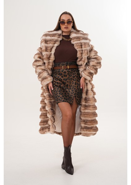 Tam Boy Çinçila Desenli Kaban modelleri