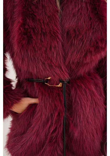 Kemerli Geniş Yaka Midiboy Kaban