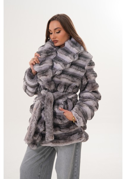 Midi Boy Çinçila Desenli Kaban indirimleri