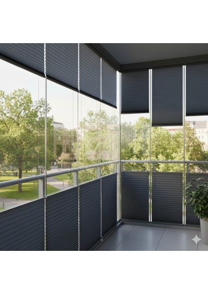 Beyaz Cam Içi Plicell Plise Perde – Özel Ölçü Üretim Isı Yalıtımlı, Işık Kontrollü