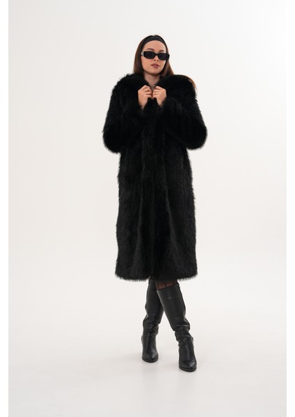 Tam Boy Kapişonlu Tüylü Kaban modelleri