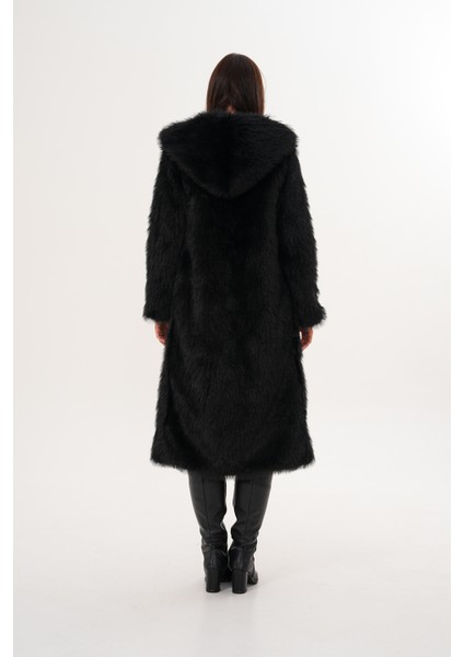 Tam Boy Kapişonlu Tüylü Kaban indirimleri