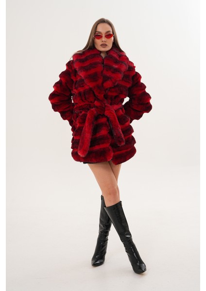 Midi Boy Çinçila Desenli Kaban fırsatları