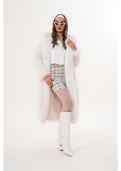 Tam Boy Kapişonlu Tüylü Kaban fırsatları