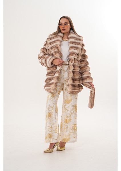 Midi Boy Çinçila Desenli Kaban fiyatları