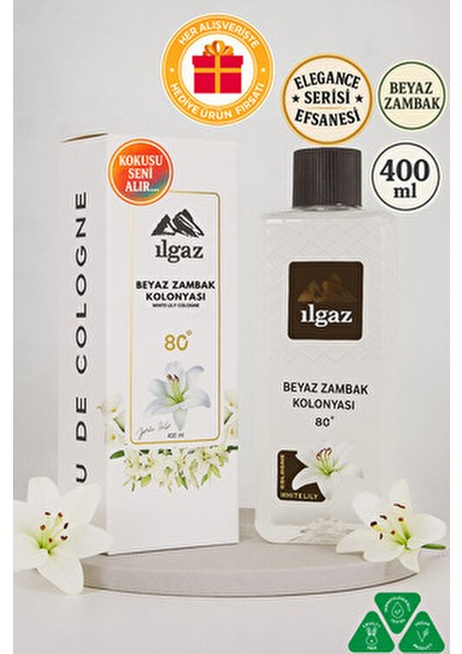 Beyaz Zambak Kolonyası 400 ml 80 Derece Dökme Kokusuyla Ferahlatıcı Etki modelleri