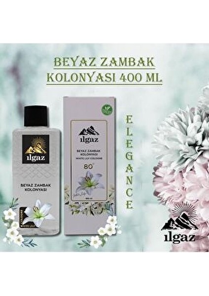 Beyaz Zambak Kolonyası 400 ml 80 Derece Dökme Kokusuyla Ferahlatıcı Etki