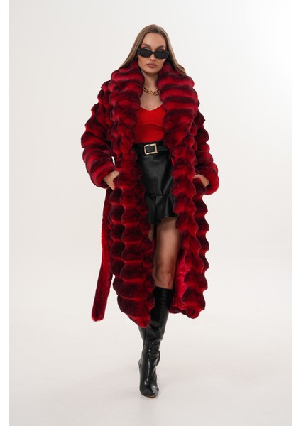 Tam Boy Çinçila Desenli Kaban fiyatları