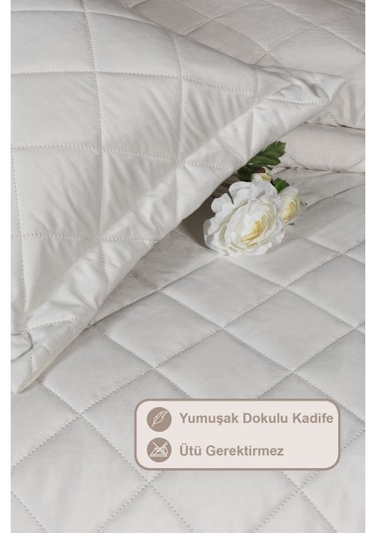 Alice Yatak Örtüsü Çift Kişilik Kadife (240X260 Cm) Krem fırsatları