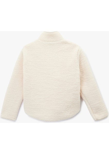 Uzun Kollu Cepli Yarım Fermuarlı Spor Peluş Sweatshirt fiyatları